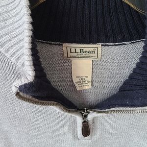 LL Bean men's 3/4 zip sweater size L